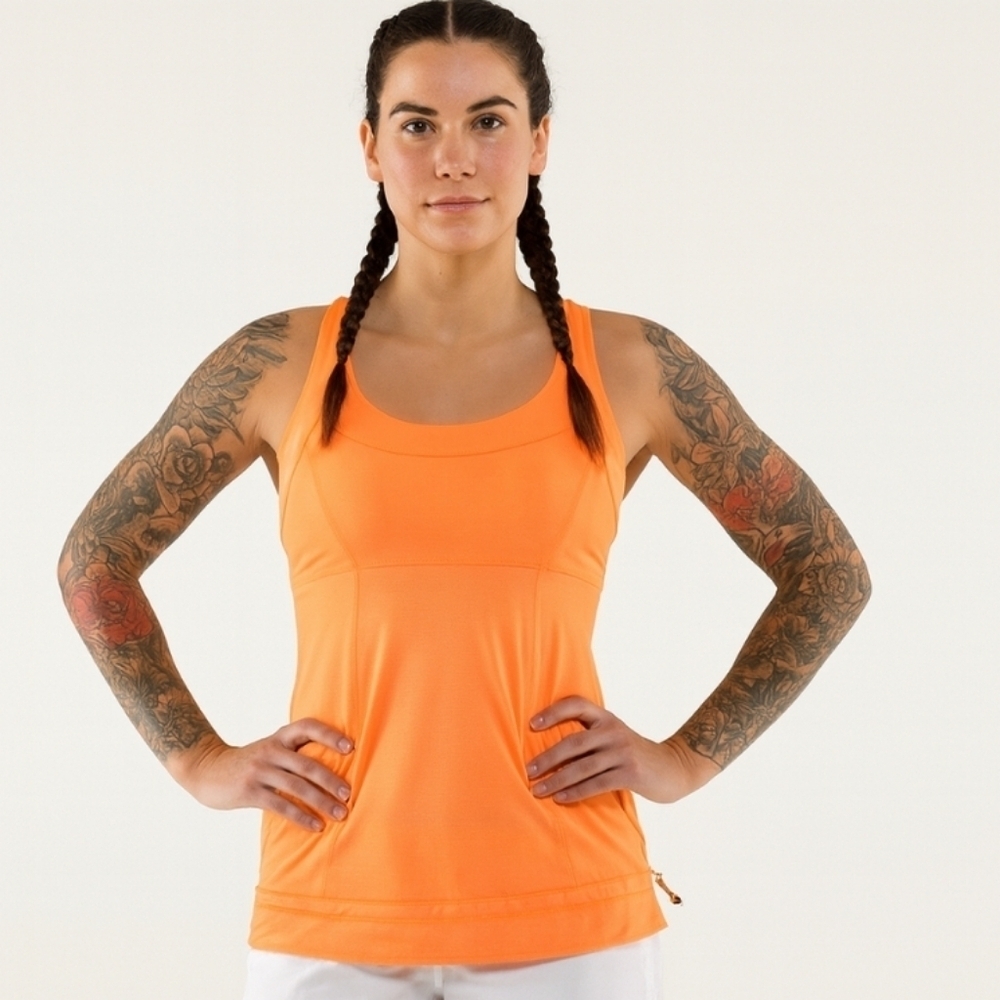 Lululemon Pizzaz Orange Ta Ta Topper Tank Top sz 6 W1C50S